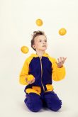 Kajamaz Kidz Moodz Citrinos banga Flisinė pižama kombinezonas