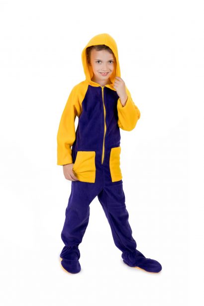 Kajamaz Kidz Moodz Citrinos banga Flisinė pižama kombinezonas