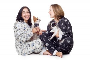 Snowflakes Kajamaz: Matching Fleece Dog Scarfz