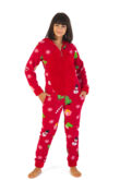 christmas red fleece jumpsuit